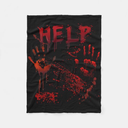 Leuke hulp bloedige handafdruk Halloween kostuum M Fleece Deken (Voorkant)
