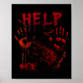 Leuke hulp bloedige handafdruk Halloween kostuum M Poster (Voorkant)