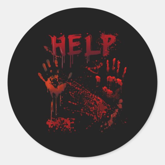 Leuke hulp bloedige handafdruk Halloween kostuum M Ronde Sticker (Voorkant)
