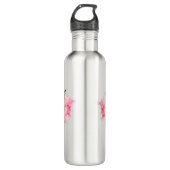 Leuke Hummingbird Floral Waterverf gepersonaliseer Waterfles (Voorkant)