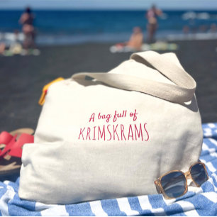 Leuke humor citaten roze leven jumbo boodschappent grote tote bag