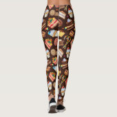 Leuke Humor Comic Cartoon Snoep Snoepjes Taarten D Leggings (Achterkant)