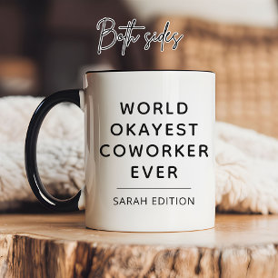 Leuke Humor Wereld Oké Coworker Elegant Schrift Mok
