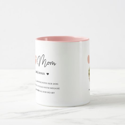 Leuke humoristische hond mam gepersonaliseerde def mok (Midden)