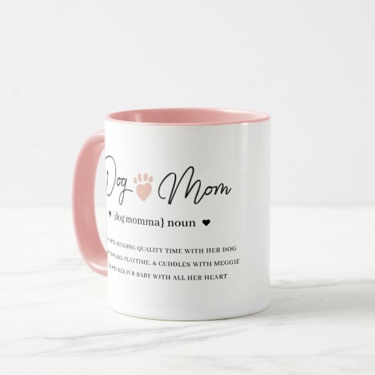 Leuke humoristische hond mam gepersonaliseerde def mok (Voorkant links)