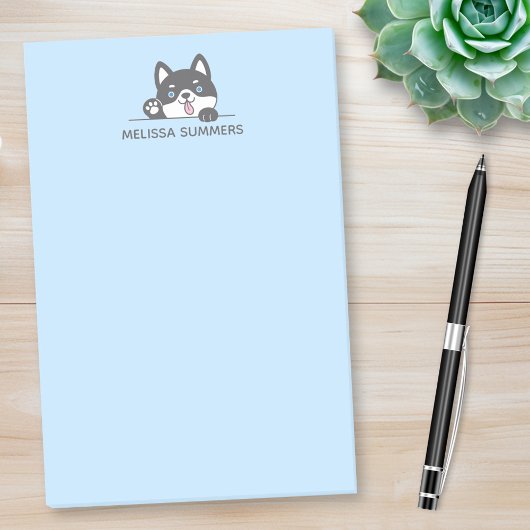 Leuke Husky Dog Blauw Custom Name Post-it® Notes