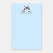 Leuke Husky Dog Blauw Custom Name Post-it® Notes (Voorkant)