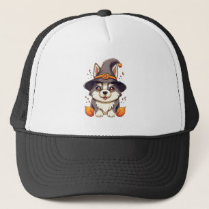 Leuke Husky Dog In Een Heks Pet Halloween