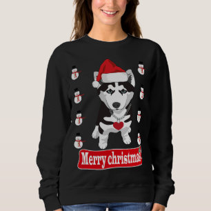 Leuke Husky Hond Dearing Santa Hat Vrolijk Kerstfe Trui