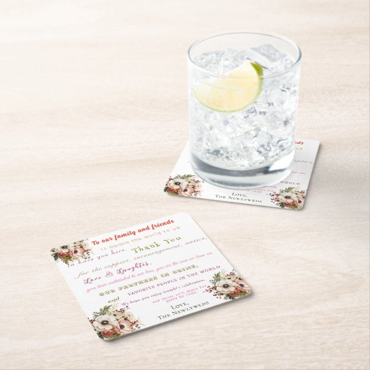 Leuke huwelijksontvangst  kartonnen onderzetters (Insitu)