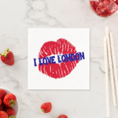 Leuke "I Love London" rode lippenstift kus metro t Servet (Insitu)