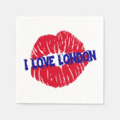 Leuke "I Love London" rode lippenstift kus metro t Servet (Voorkant)