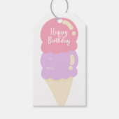 Leuke Ice Cream Cone Gelukkige Verjaardag Cadeaulabel (Voorkant)