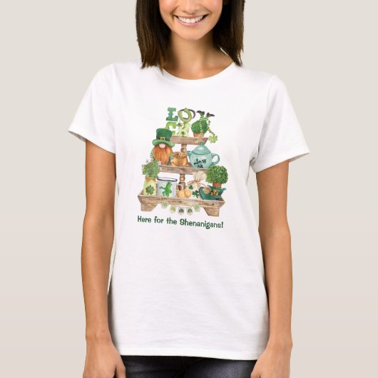 Leuke Ierse prullaria standaard Aangepaste St. Pat T-shirt (Voorkant)