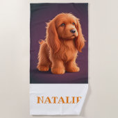 Leuke Ierse setter hond Strandlaken (Voorkant)