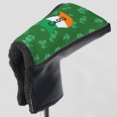 Leuke Ierse vlag met gepersonaliseerde Shamrocks Golfheadcover (3/4 voorkant)
