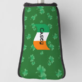 Leuke Ierse vlag met gepersonaliseerde Shamrocks Golfheadcover (Draai 90)