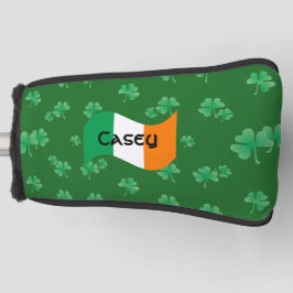 Leuke Ierse vlag met gepersonaliseerde Shamrocks Golfheadcover