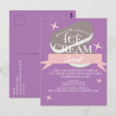 Leuke ijs sociale flyers uitnodiging paars (Voorkant / Achterkant)
