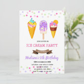 Leuke ijs verjaardagsuitnodiging kaart (Staand voorkant)