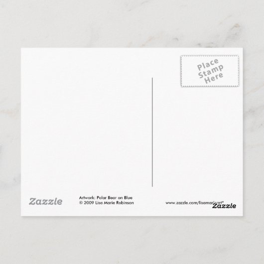 Leuke Ijsbeer op Blauw Briefkaart (Achterkant)