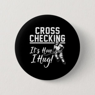 Leuke ijshockey cadeau voor kinderen jongens meisj ronde button 5,7 cm