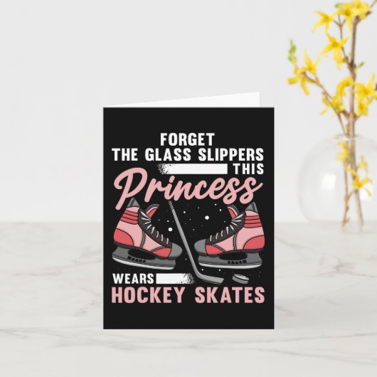 Leuke ijshockey kunst voor vrouwen meisjes ijshock kaart (Gele Bloem)