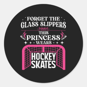 Leuke ijshockey kunst voor vrouwen meisjes ijshock ronde sticker