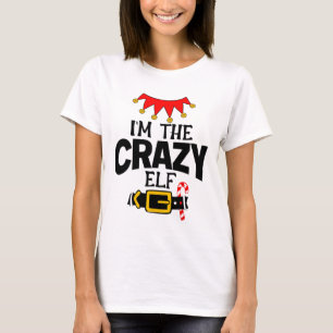 Leuke ik ben de gekke elfenkostuums Kerstmis famil T-shirt