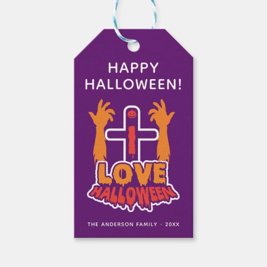 Leuke Ik Hou Van Halloween Feest Cadeautag Cadeaulabel (Voorkant)