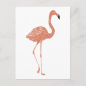 Leuke illustratie rode flamingo linocut briefkaart (Voorkant)