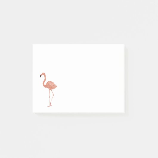 Leuke illustratie rode flamingo linocut post-it® notes (Voorkant)