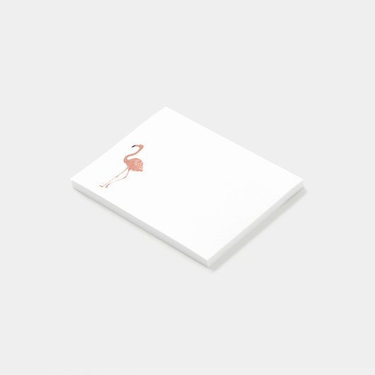 Leuke illustratie rode flamingo linocut post-it® notes (Schuin)