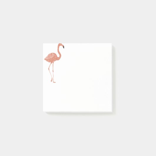 Leuke illustratie rode flamingo linocut post-it® notes (Voorkant)