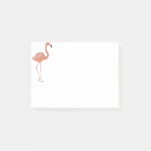 Leuke illustratie rode flamingo linocut post-it® notes (Voorkant)