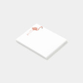 Leuke illustratie rode flamingo linocut post-it® notes (Schuin)