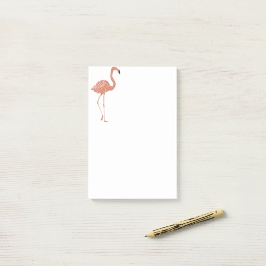 Leuke illustratie rode flamingo linocut post-it® notes (Op bureau)
