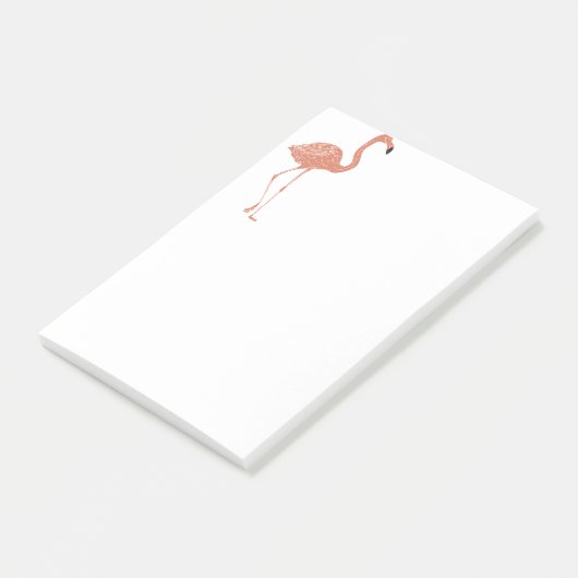 Leuke illustratie rode flamingo linocut post-it® notes (Schuin)