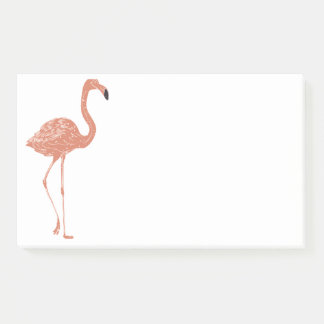 Leuke illustratie rode flamingo linocut post-it® notes