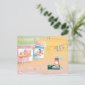 Leuke illustratie van de dag van meerminnen op het briefkaart (Staand voorkant)