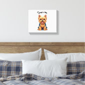 Leuke Illustratie van het Leven van een Yorkshire Canvas Afdruk (Insitu (Slaapkamer))