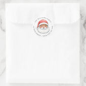 Leuke illustratie van Kerstman retouradres Ronde Sticker (Tas)