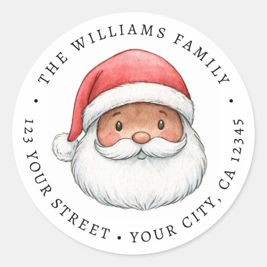 Leuke illustratie van Kerstman retouradres Ronde Sticker (Voorkant)