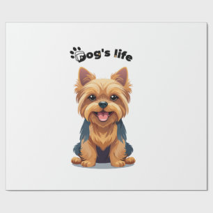 Leuke Illustratie van Yorkshire Terrier Hond Cadeaupapier