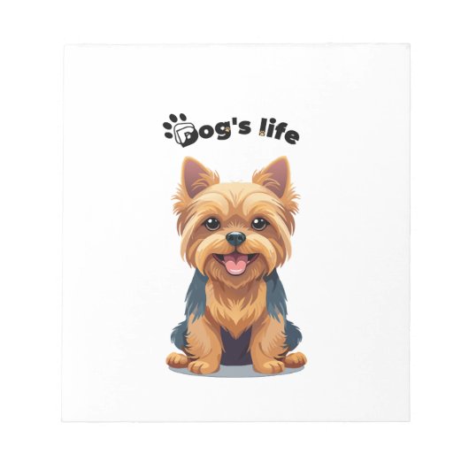Leuke Illustratie van Yorkshire Terrier Hond Notitieblok (Voorkant)