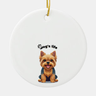 Leuke illustratie van Yorkshire Terrier hondenleve Keramisch Ornament
