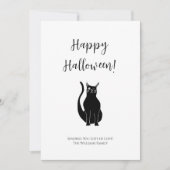 Leuke Illustratie van Zwarte Kat Simpele Halloween Feestdagenkaart (Voorkant)