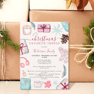 Leuke illustraties kerst favoriete dingen kaart