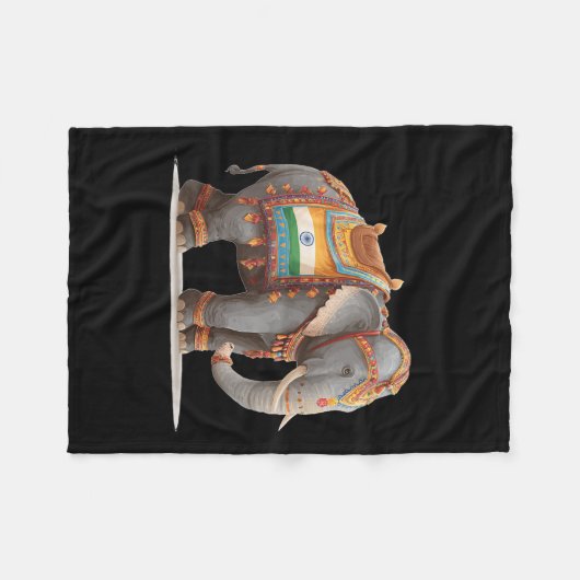 Leuke Indiase olifant grafisch kostuum voor volwas Fleece Deken (Voorkant (Horizontaal))