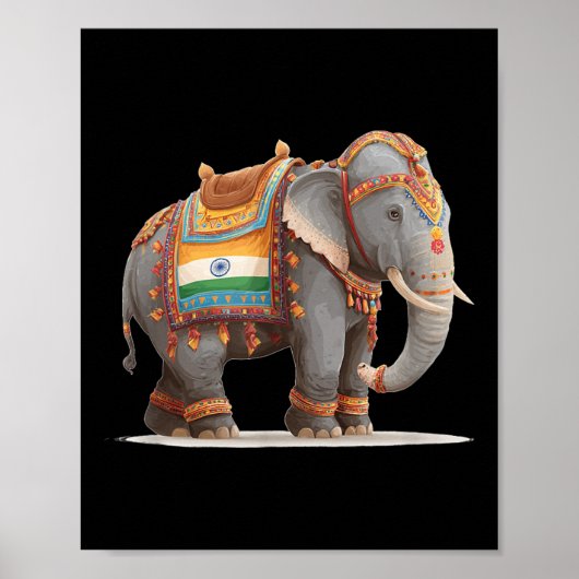 Leuke Indiase olifant grafisch kostuum voor volwas Poster (Voorkant)
